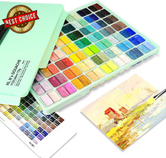 HIMI Gouache Paint Set, 112 Colors X 12G Twin Jelly Cup Design with Portable Cas