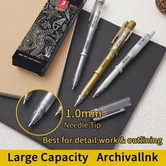 Qionew 3 Colors Gel Pen Set – White, 1 Count (Pack of 3), White Gold Silver