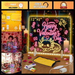 7 Color LED Drawing Board – Light Up Acrylic Art Pad, Kids Valentine’s Gift, Par