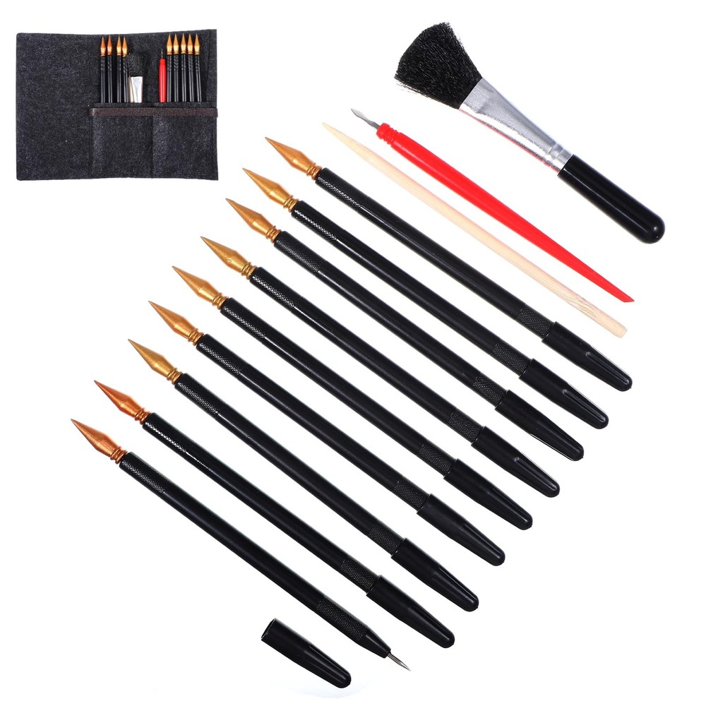 14 PCS Scratch Art Tools Dual Tip Coloring Stylus Paper Kit Adults Painting