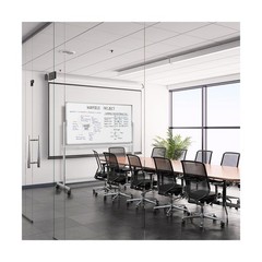 Large Rolling White Board, 48×36 in Double-Sided Mobile Whiteboard, maxtek Re…