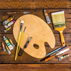 8″ x 12″ Large Wooden Oval-Shaped Artist Painting Palette Paint Tray Art Student