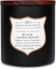 Manly Indulgence Black Sandalwood Scented Candle for Men 15 oz – 15 oz,