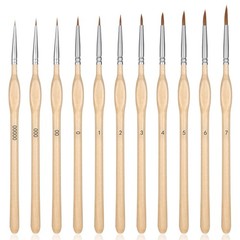 11 PCS Detail Paint Brushes Miniature Brush Set Fine Tip Tiny Model Hobby