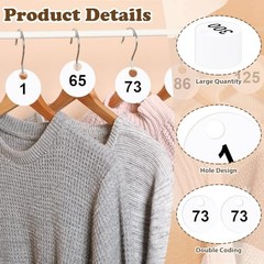 Pcs Number Tags Round 2 Part Coat Check Tags Plastic 1.7inch-round 1200 White