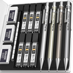 37PCS Art Mechanical Pencil Set, Metal Drafting Pencils 0.5 Mm, 0.7 Mm, 0.9 Mm &