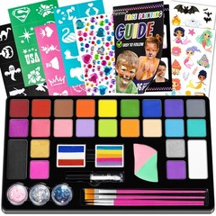 24 Colors Washable Face Painting Kit for Kids – Non-Toxic, Safe for Sensitive Sk