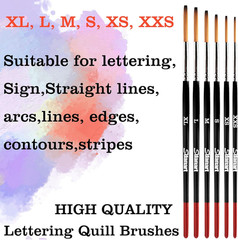 Lettering Quill Brushes, 6 Pcs Lettering Brushes for Sign Painting, Professional