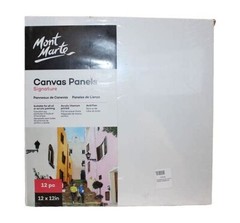 Mont Marte Canvas Panel 12 Pack 12 X 12 in Canvas Panels Oil & Acrylic Painting