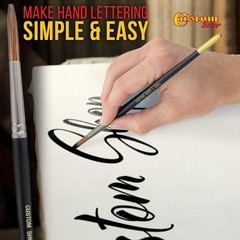 6-Piece Lettering Quill Brush Set for Sign Painting Squirrel Taklon Hair