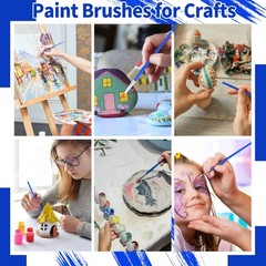 36 PCS Bulk Paint Brushes Flat Round Tip Nylon Hair For Oil Watercolor Art
