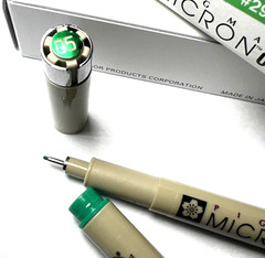 2 Sakura Pigma Micron Marker Pens 0.45mm XSDK05 2 Pens per order GREEN
