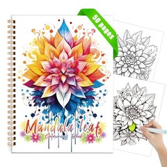 Adults Coloring Books for Women, 50 Pages Mandala Spiral Bound Coloring Books…