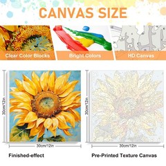 Framed Paint by Numbers Kit for Adults Beginners & 12 x 12 Inch, BOP1PF02