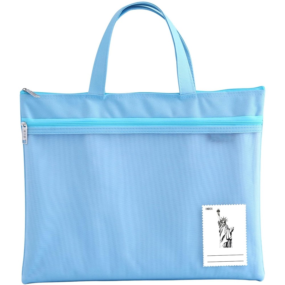 Mesh Zipper Pouch, 13.7″ x 11″ Large Art Portfolio Bag with Handle Foldable S…