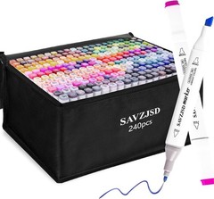 240 Colors Alcohol Markers, 240 Colors Dual Tips Markers for Artists and Adul…