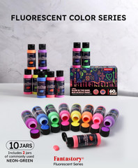 Fluorescent Glow in the Dark Paint Set – 60ml / 2oz Neon Glow Acrylic Paint