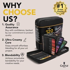 120 Coloring Pencils Set Soft Core Art Supplies Professional Zipper Case