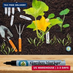 2 Pack Garden Marker Pen Permanent Markers Black (UV Fade Resistant Marker Pens