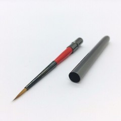 1Pc Round Tip Nail Makeup Art Brush #000 Metal Handle 100% Red Kolinsky Sable