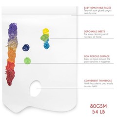– Paper Palette Pad – 50 Removable and Disposable Sheets for Painters – 80gsm…