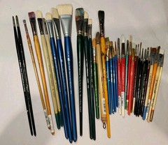 Lot Of Vintage Artist Paint Brushes Simmons Grumbacher Princeton Winsor