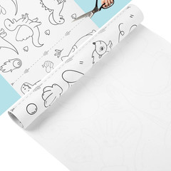 Children’S Drawing Roll Paper, 2 Rolls Coloring Paper Rolls, Sticky Paper,Diy Pa