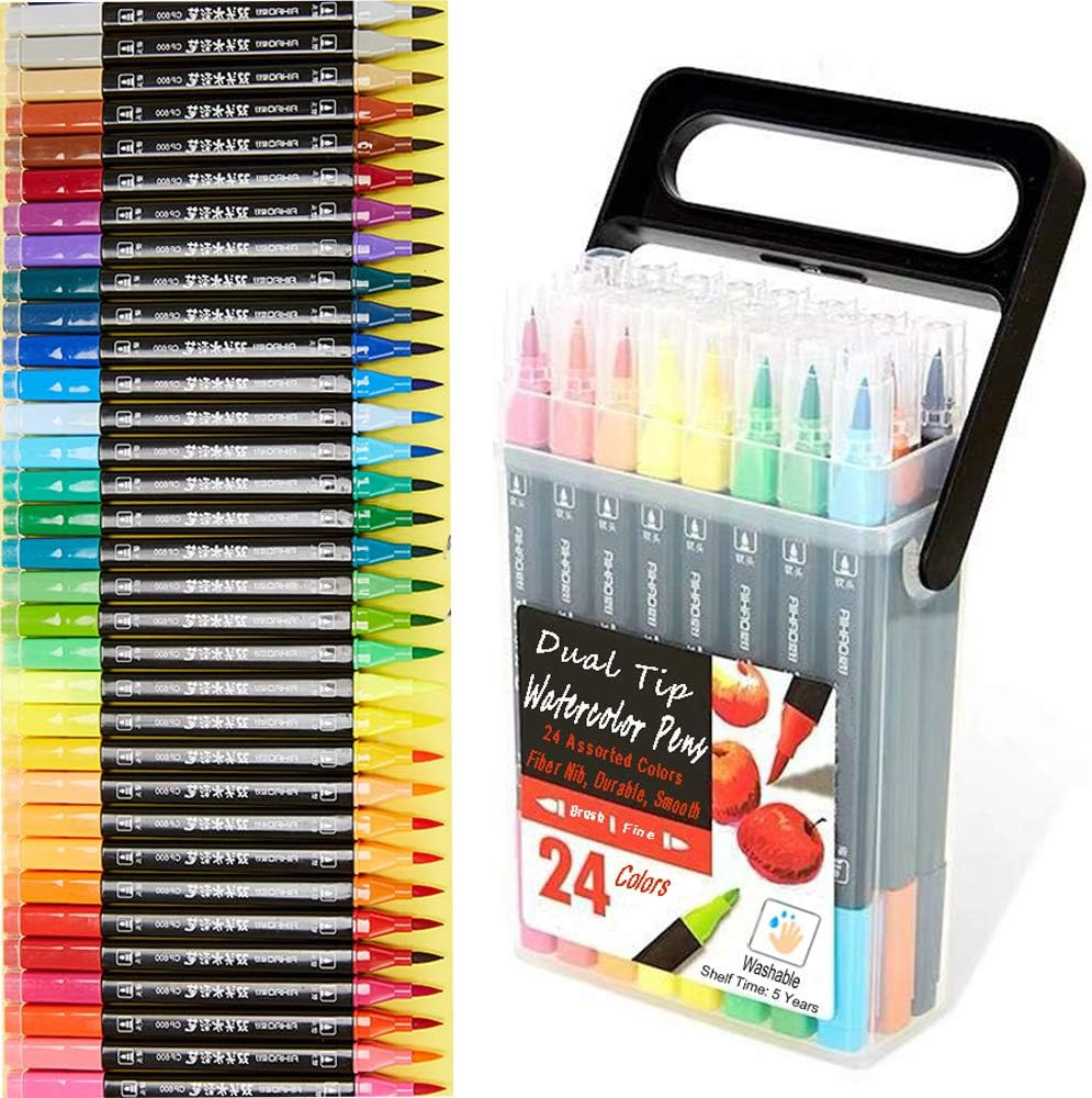 Dual Tip Markers for Kids, Washable Markers Set, Art Marker with Stand Portable