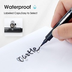 12 Pack Fine Tip Waterproof Art Ink Pens for Drawing, Sketching