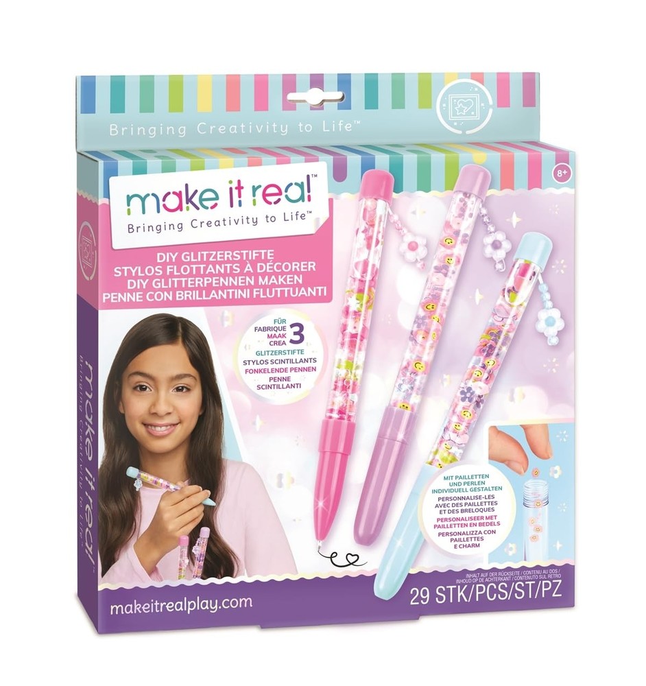 DIY Floaty Pens Kit – Create 3 Sparkly, Customizable Pens with Glitter & Char…
