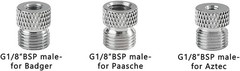 3 Set of Airbrush Hose Adaptor Fitting 1/8″ Male to Badger Paasche Aztec Airbrus