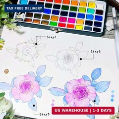 Artecho Watercolor Paint Set 100 Colors with Metallic in Portable Box, Paint Kit