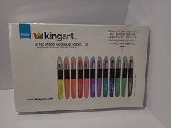 Kingart Studio Artist Mixed Media Gel Sticks Metallic Colors Art Set 12 ct