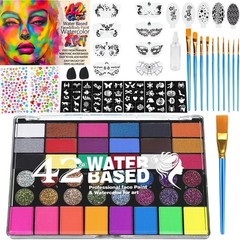 World Cup Professional Face Painting Kit for Kids Adults – 42 Colors 42
