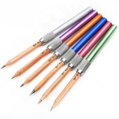 6PCS Stainless Steel Pencil Lengtheners Sturdy Pencil Holders for School