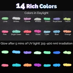 Glow in the Dark Acrylic Paint,14 Bright Colors Each 60ml/2oz Blacklight Pain…