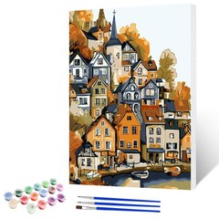 NAIMOER Countryside Paint by Numbers Kits for 12×16 inches,