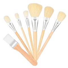DSLSQD Mop Brush for Acrylic Painting, 7 PCS Assorted Size Large, Wood Color