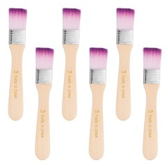6 Pcs Paint Brush Set, 5.6 in Nylon Bristle Flat Brushes, #3 Purple/White
