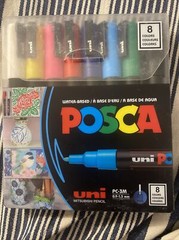 Uni Posca PC-3M Standard Paint Pen Starter Pack Marker Pen 8 Colours Pack of 8 ✅
