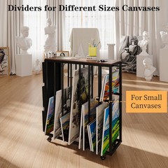 Large Art Storage Rack with Wheels and Handle,Metal Art Storage Organizer wit…