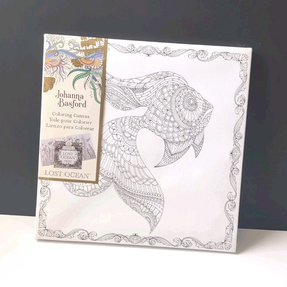 Johanna Basford Lost Ocean Coloring Canvas, Square 12 x 12 in, Canvas