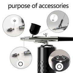 Black Rechargeable Cordless Airbrush Kit Portable Handheld Compressor Tool