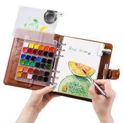 Portable Watercolor Sketchbook Set – Refillable 36-Color Travel Paint Kit & 1…
