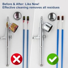 Airbrush Cleaning Kit with Pot, 6 Cleaners & 2 Thinners – Works with Acrylics &