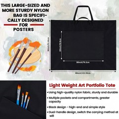 48×36 Inch Large Art Portfolio Bag with Nylon Shoulder Strap, Lightweight Wat…