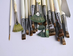 Bob Ross Paintbrush Lot of 20 and 1 Painting Knife – See All Pics