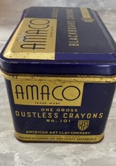 Vintage Amaco Dustless Blackboard Crayons #101 American Art Clay Co. w/ Chalk