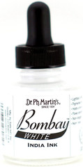 Bombay India Ink (8BY) Ink Bottle, 1.0 Oz, White, 1 Bottle