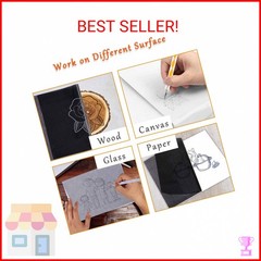 100 Sheets Tracing Paper,Carbon Graphite Transfer Paper with 5 Pieces Embossing